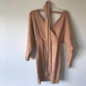 Sweater Wrap Dress w/ Belt